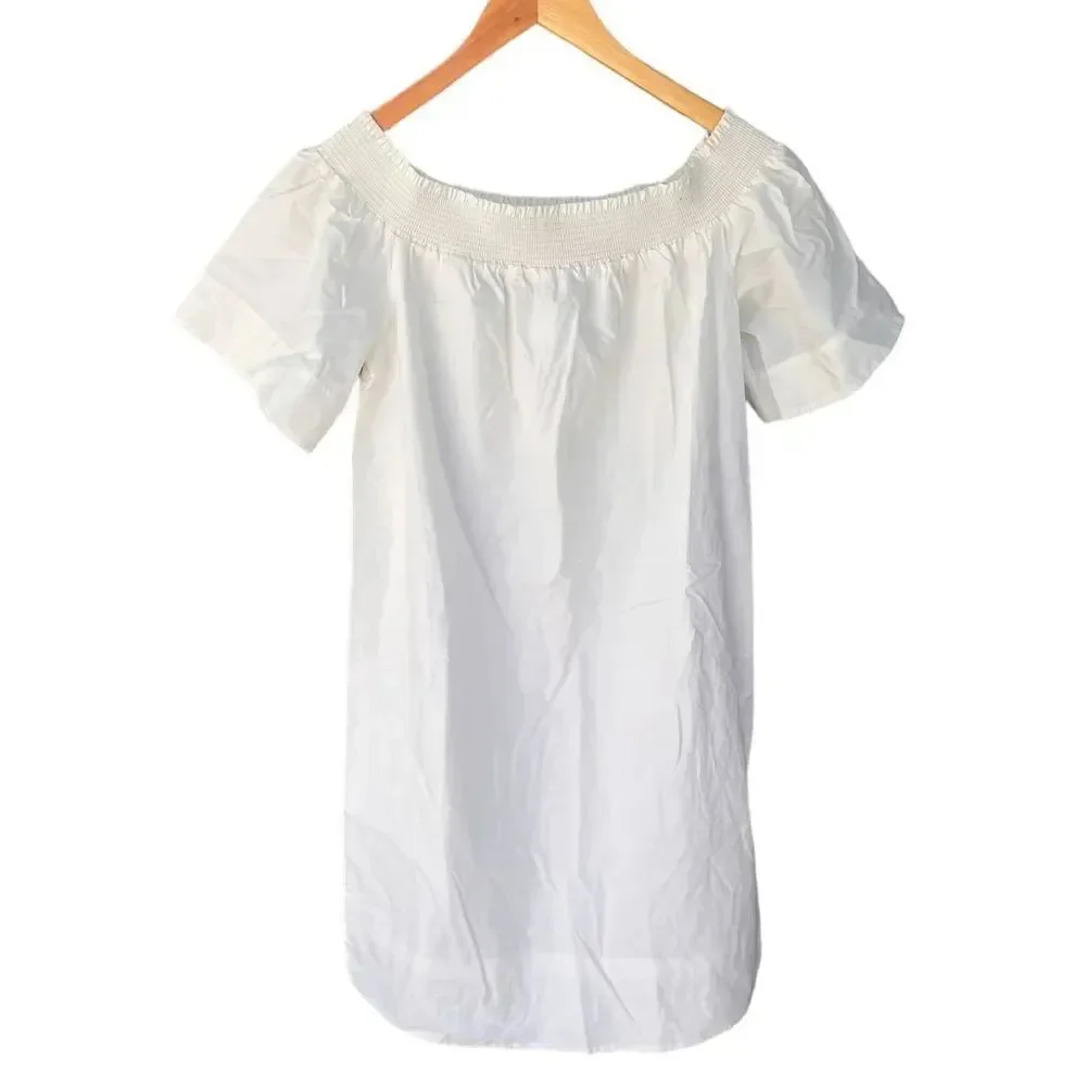 J.CREW OFF-THE-SHOULDER DRESS IN COTTON POPLIN NWT 2